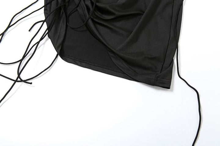 Drawstring cowl neck cami mini dress  | Festival Outfits Women