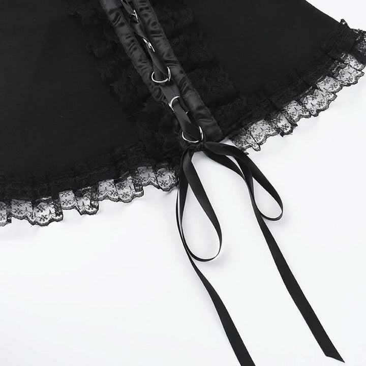 Ruffle halter lace up lace tube top  | Festival Outfits Women