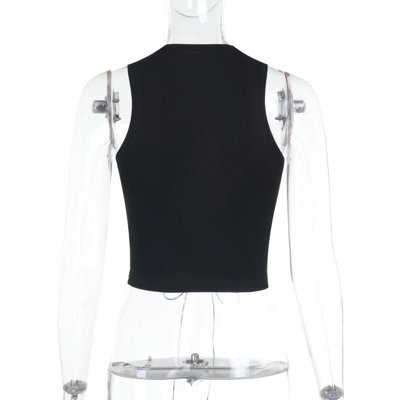 Lace up hollow out ruffle solid crop cut out top  | Festival Outfits Women