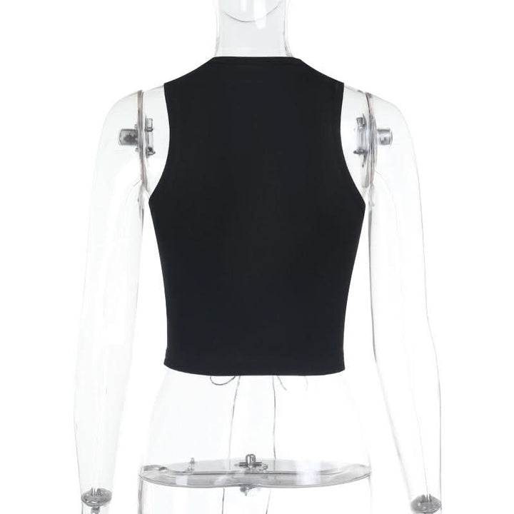 Lace up hollow out ruffle solid crop cut out top  | Festival Outfits Women
