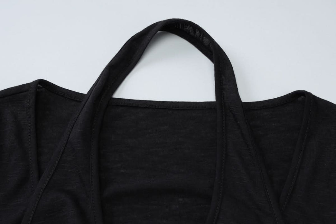 Long sleeve halter solid top  | Festival Outfits Women