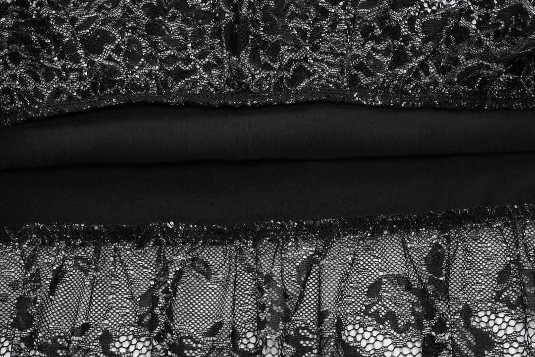 Off shoulder hollow out lace mini skirt set  | Festival Outfits Women-final-sale