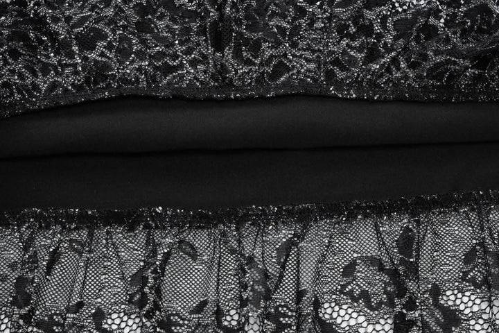 Off shoulder hollow out lace mini skirt set  | Festival Outfits Women-final-sale
