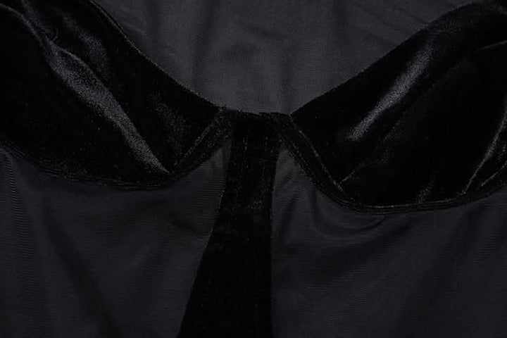Long sleeve hollow out velvet cut out mini dress  | Festival Outfits Women