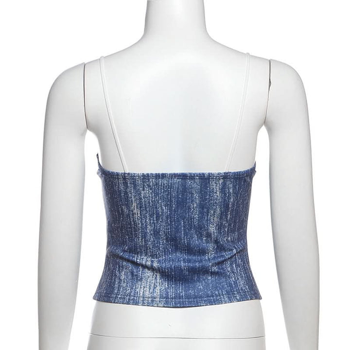 V neck lace hem self tie cami top  | Festival Outfits Women