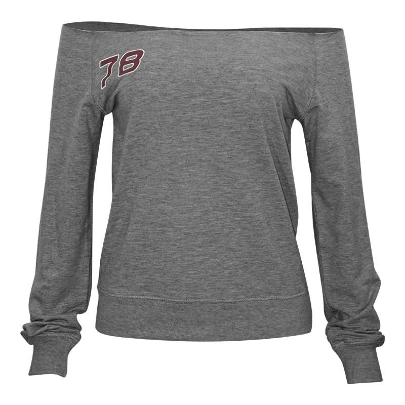 Long sleeve off shoulder letter pattern top  | Festival Outfits Women