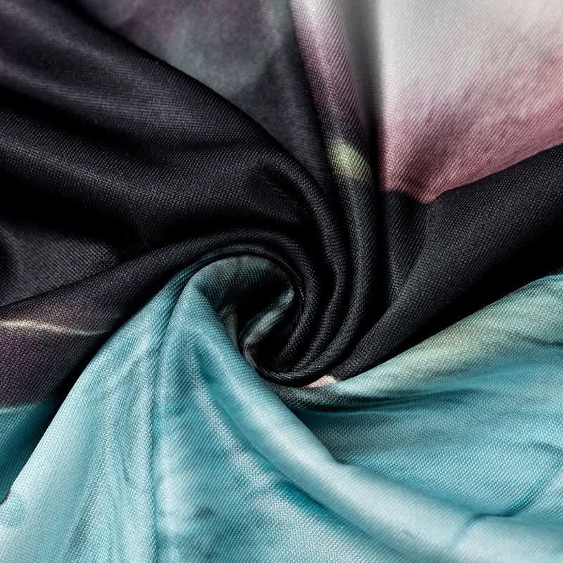 Ruffle character print contrast maxi skirt  | Festival Outfits Women