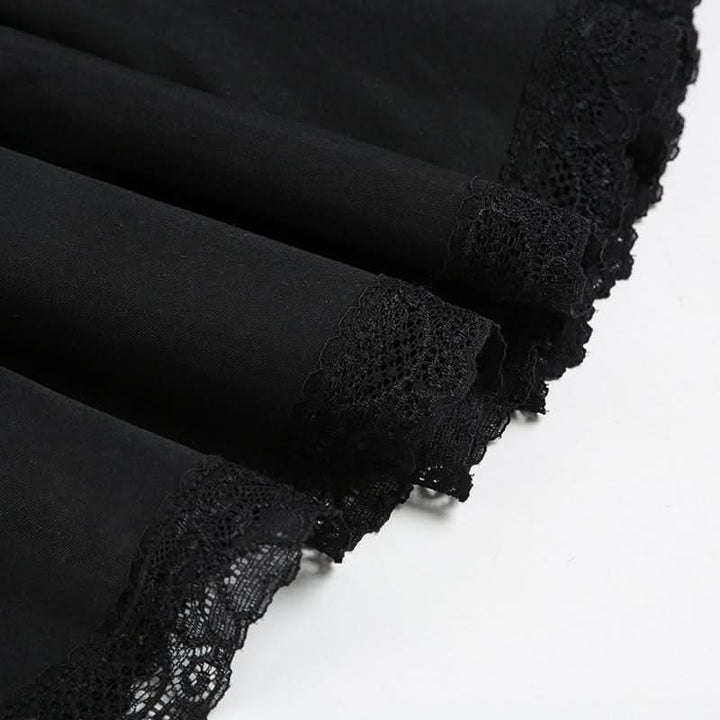 Ruffle self tie lace hem ruched cami mini dress  | Festival Outfits Women-final-sale