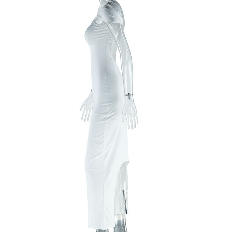O ring ruched backless maxi dress  | Festival Outfits Women