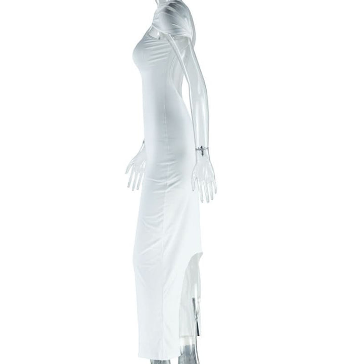 O ring ruched backless maxi dress  | Festival Outfits Women