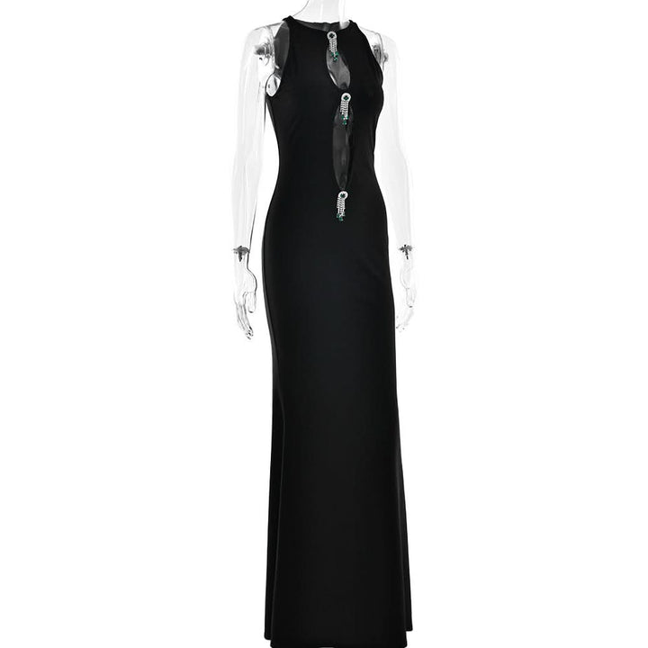 Hollow out metal applique cut out maxi dress  | Festival Outfits Women
