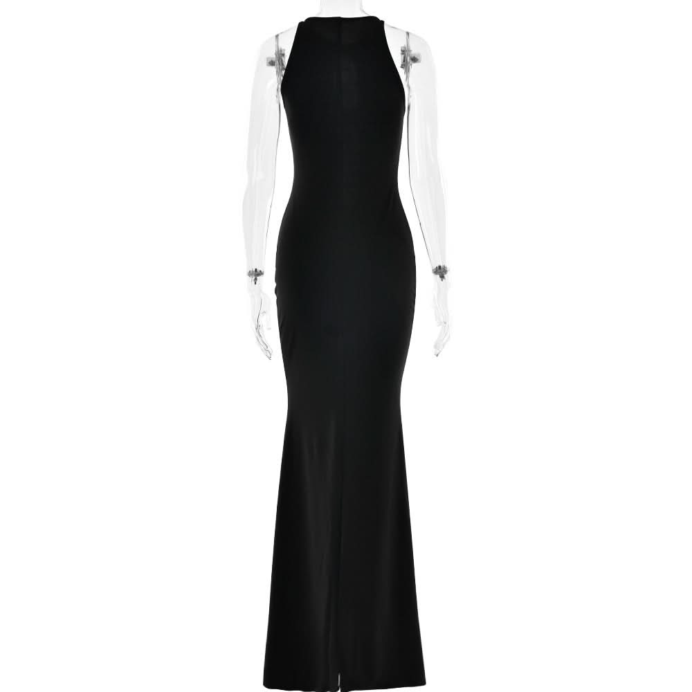 Hollow out metal applique cut out maxi dress  | Festival Outfits Women
