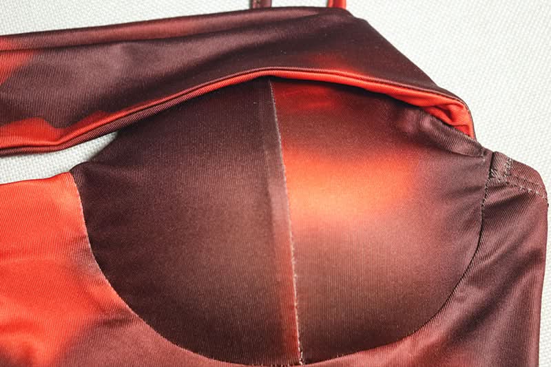 Ruffle contrast high slit cami maxi dress  | Festival Outfits Women