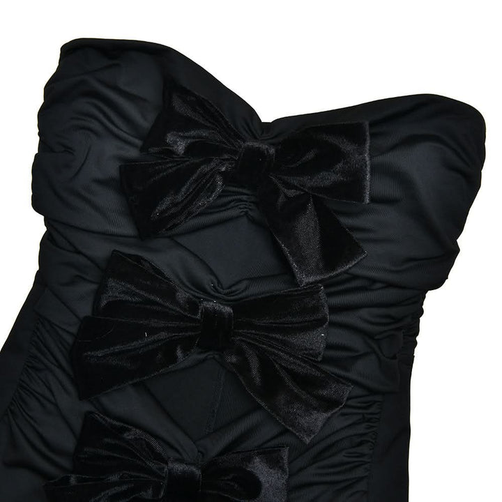 Bowknot hollow out ruched tube jumpsuit  | Festival Outfits Women