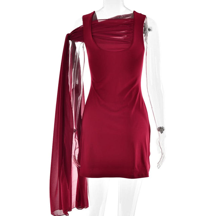 U neck knotted solid mini dress  | Festival Outfits Women