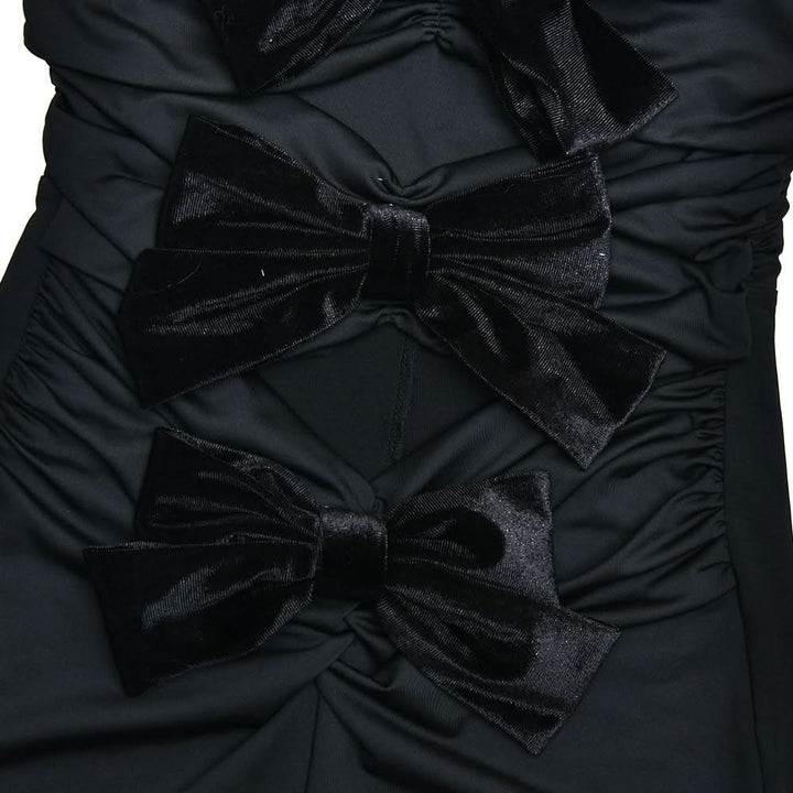 Bowknot hollow out ruched tube jumpsuit  | Festival Outfits Women