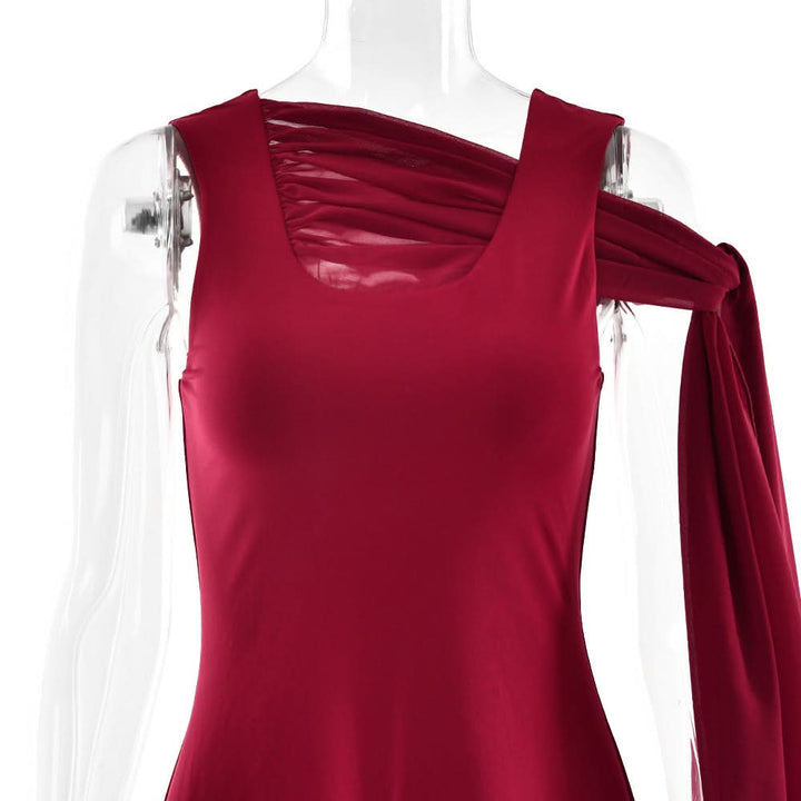 U neck knotted solid mini dress  | Festival Outfits Women