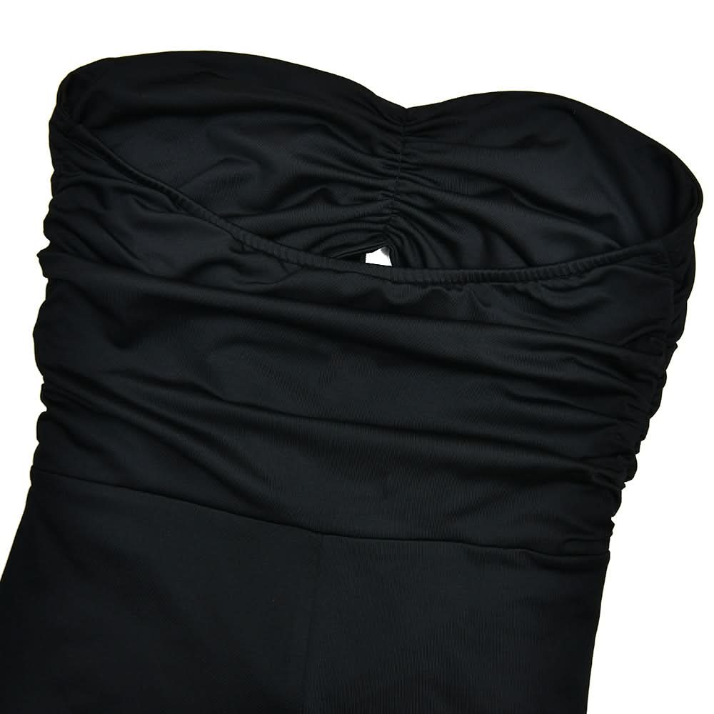 Bowknot hollow out ruched tube jumpsuit  | Festival Outfits Women