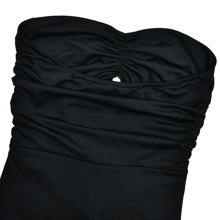 Bowknot hollow out ruched tube jumpsuit  | Festival Outfits Women