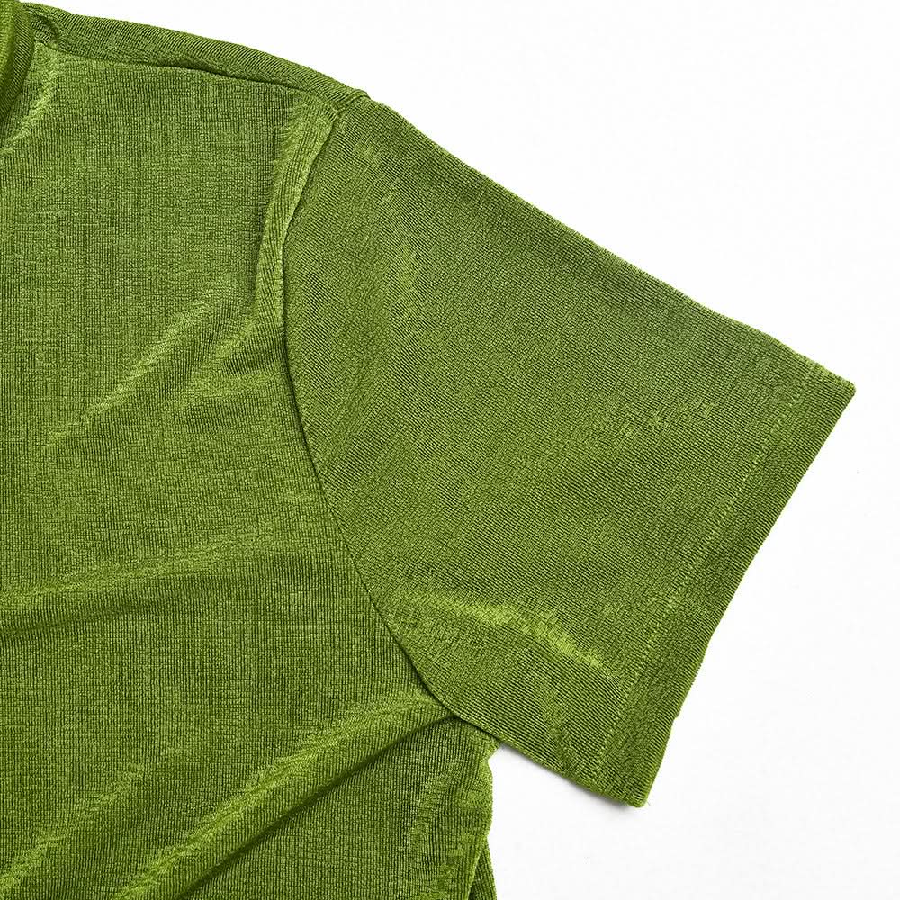 Turnover collar short sleeve ruched button mini dress  | Festival Outfits Women