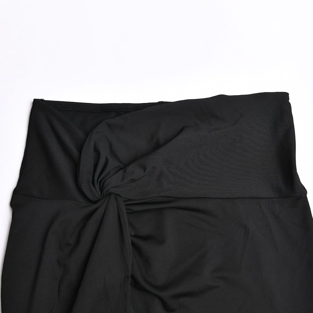 Sweetheart neck ruched slit maxi skirt set  | Festival Outfits Women