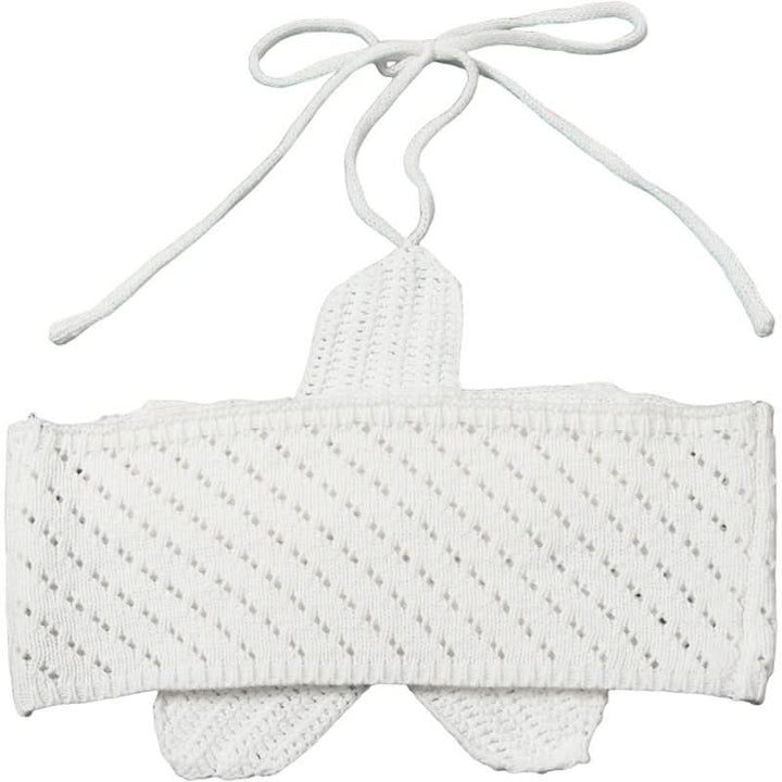 Halter knitted self tie crop top  | Festival Outfits Women