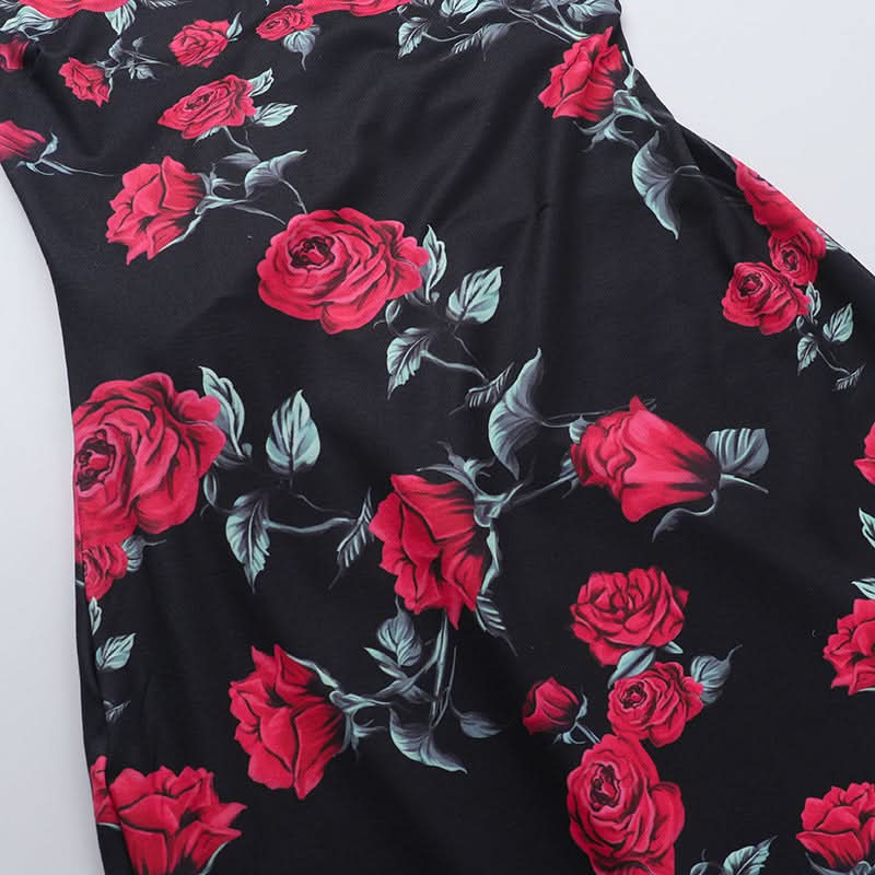 Cross back self tie flower print v neck cami maxi dress  | Festival Outfits Women