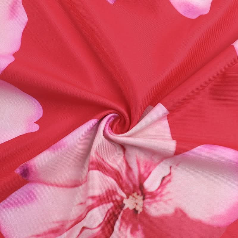 One shoulder ruched slit flower print maxi dress  | Festival Outfits Women