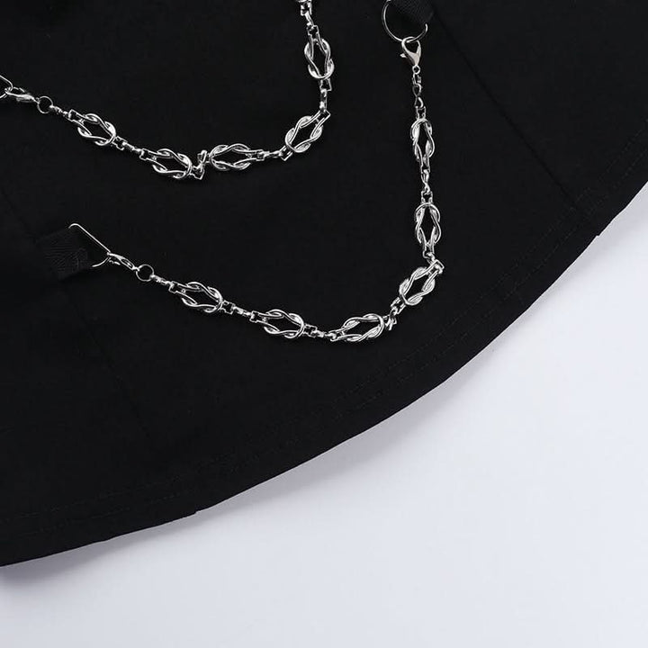 Metal chain buckle solid backless tube top  | Festival Outfits Women