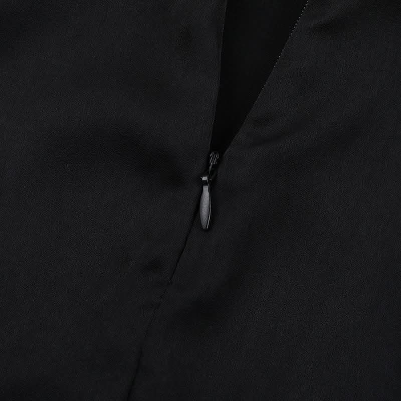 Cowl neck zip-up backless solid maxi dress  | Festival Outfits Women