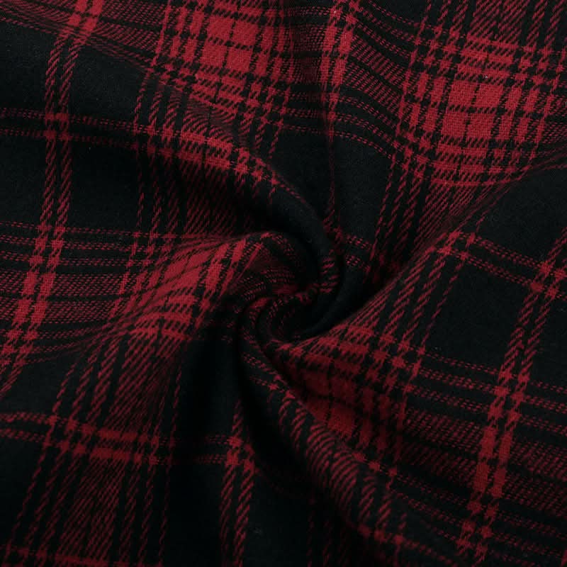 Plaid irregular buckle contrast maxi skirt  | Festival Outfits Women