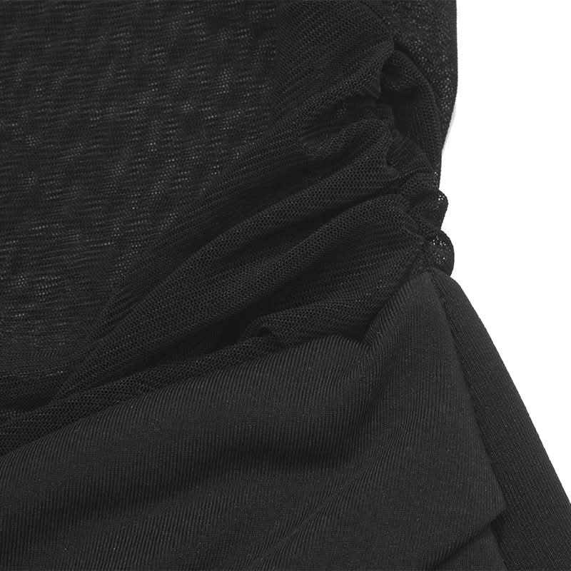 Off shoulder long sleeve mesh maxi dress  | Festival Outfits Women