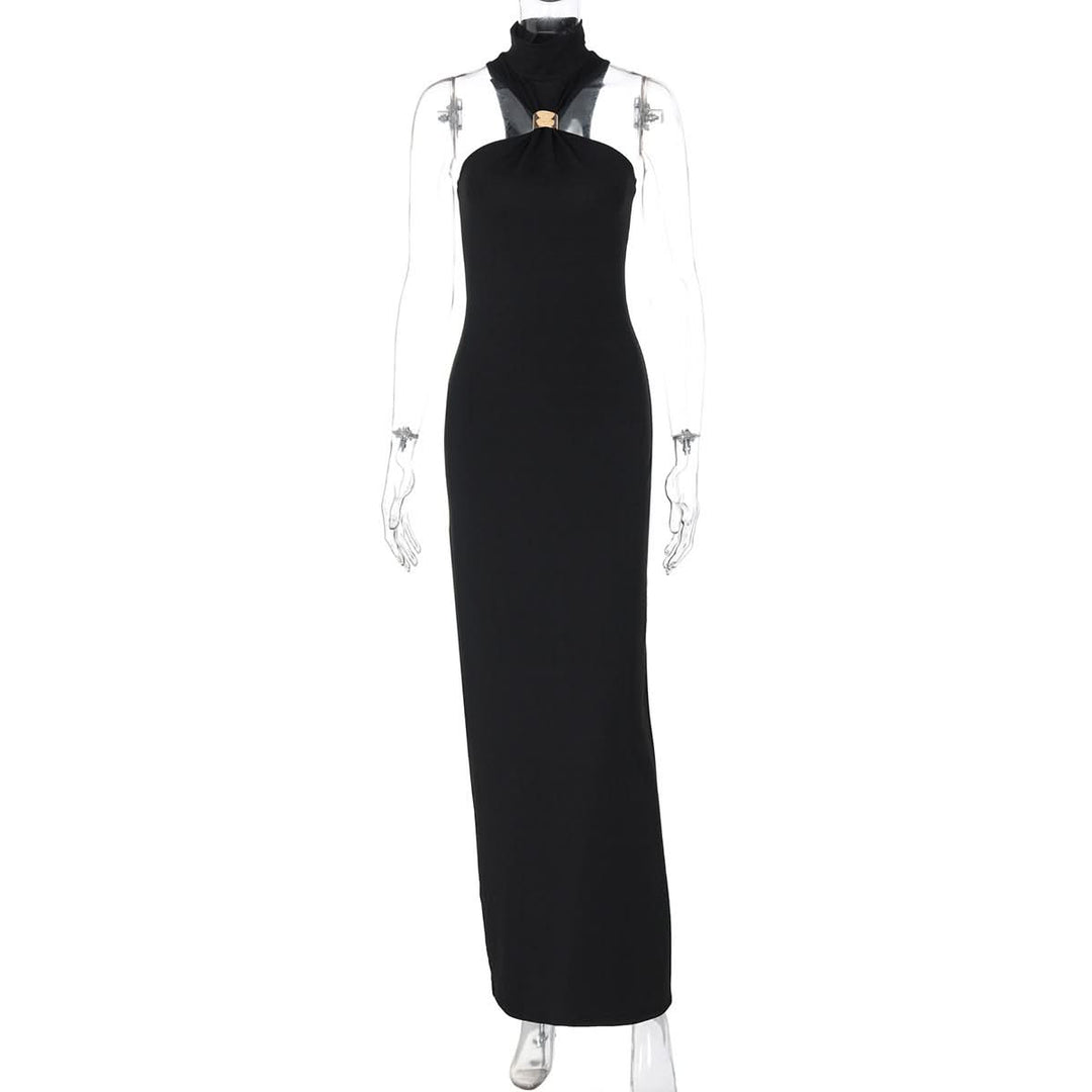 High neck slit sleeveless maxi dress  | Festival Outfits Women