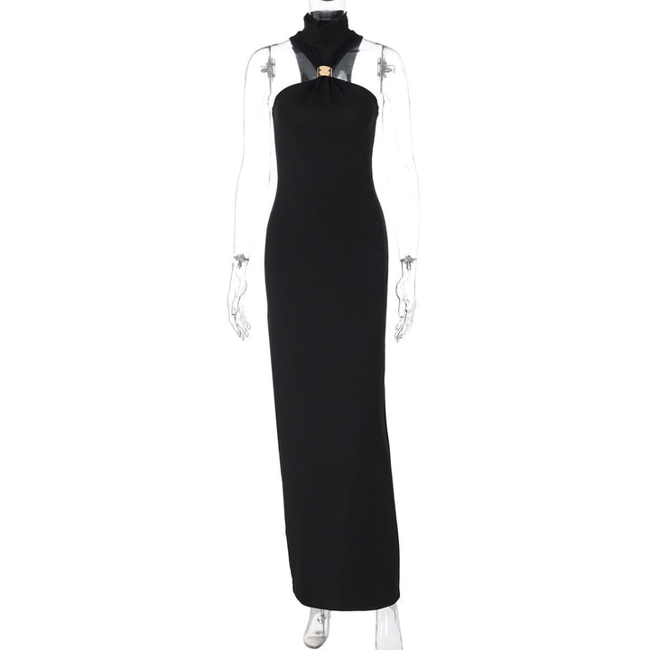 High neck slit sleeveless maxi dress  | Festival Outfits Women