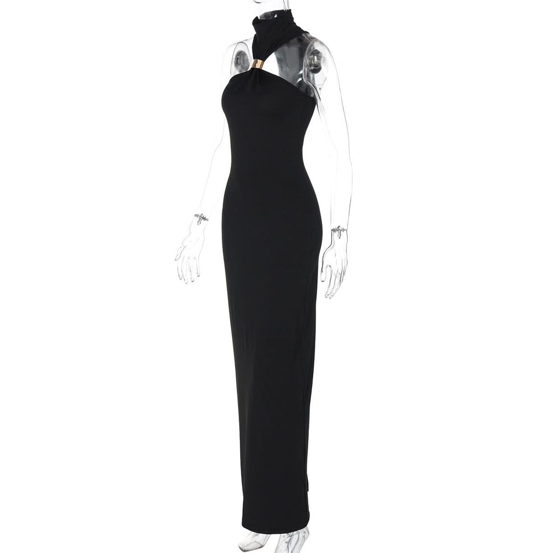 High neck slit sleeveless maxi dress  | Festival Outfits Women