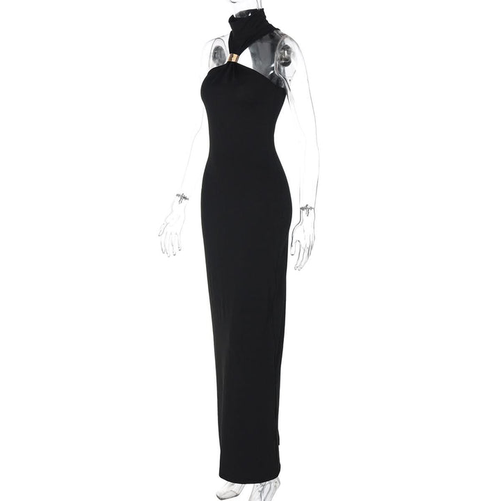 High neck slit sleeveless maxi dress  | Festival Outfits Women