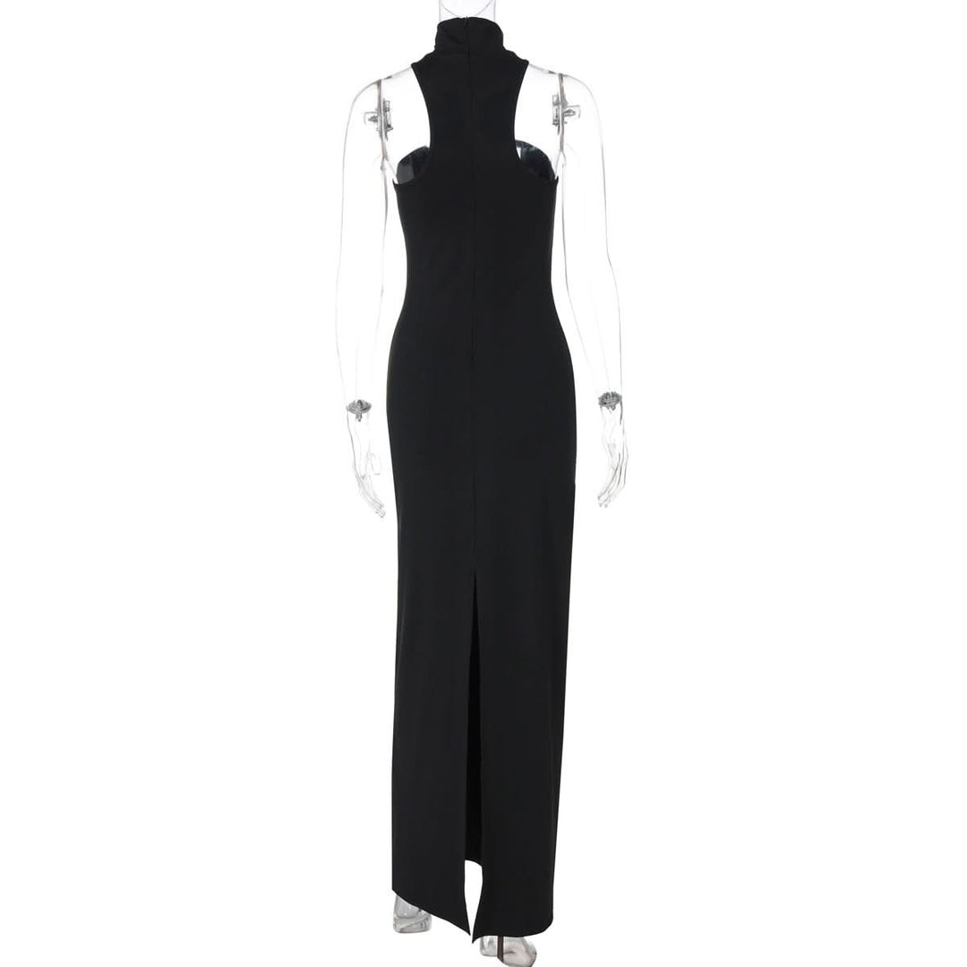 High neck slit sleeveless maxi dress  | Festival Outfits Women