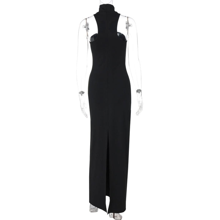 High neck slit sleeveless maxi dress  | Festival Outfits Women