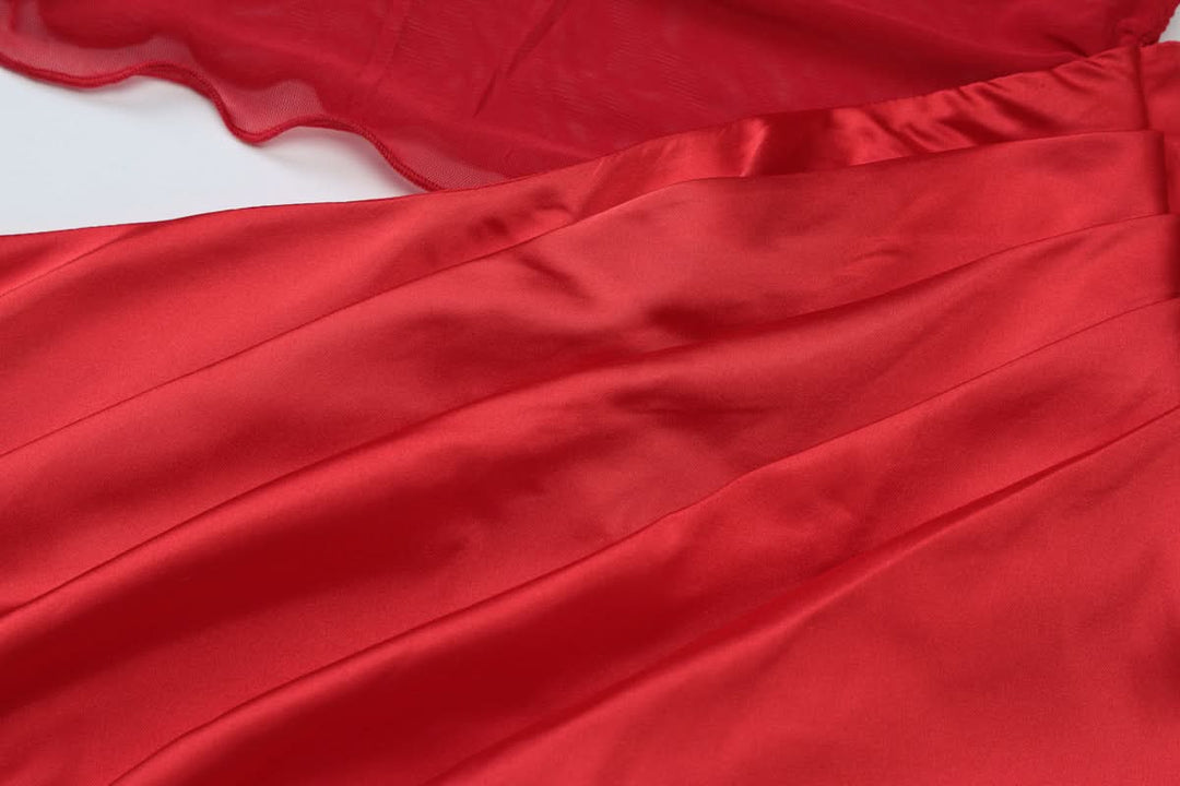 Hollow out off sleeve mesh patchwork cut out maxi dress  | Festival Outfits Women