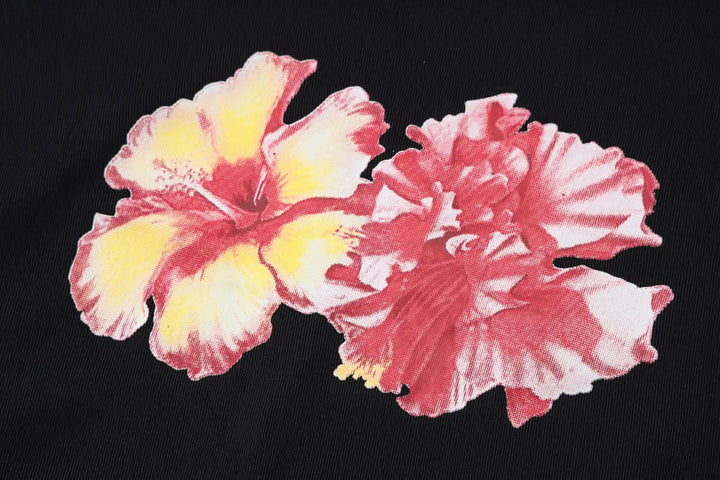 Off shoulder ruched flower pattern top  | Festival Outfits Women