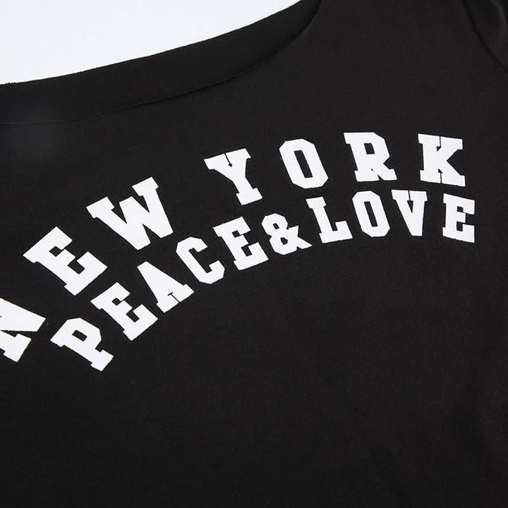 Long sleeve letter pattern top  | Festival Outfits Women