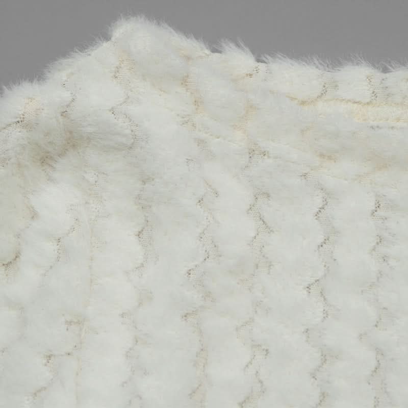 Off shoulder long sleeve bowknot fluffy top  | Festival Outfits Women