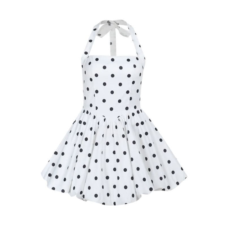 Polka dot halter mini dress  | Festival Outfits Women