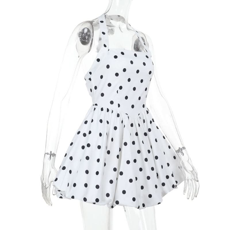 Polka dot halter mini dress  | Festival Outfits Women