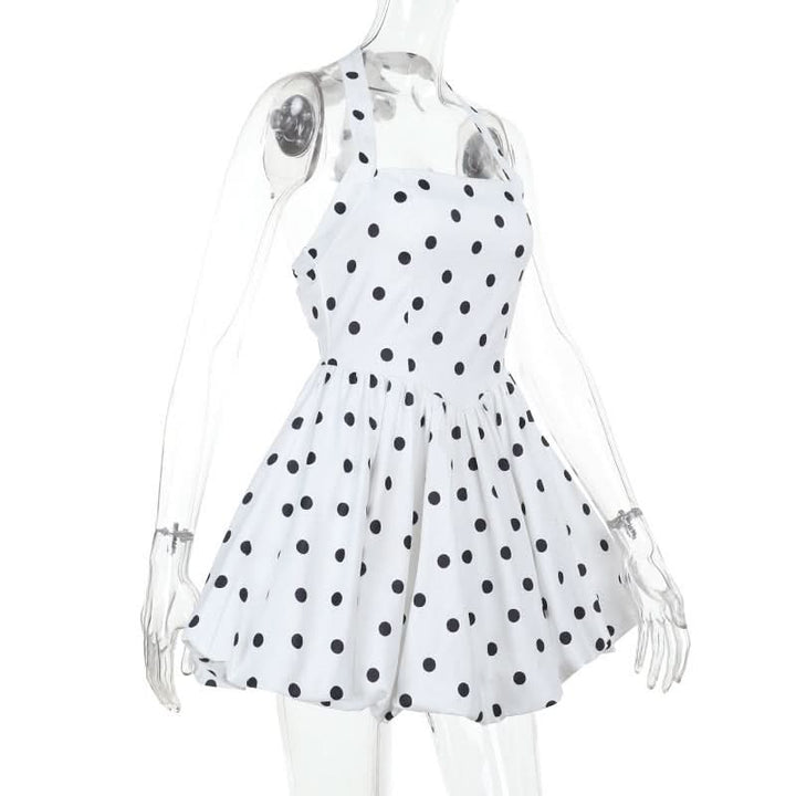 Polka dot halter mini dress  | Festival Outfits Women