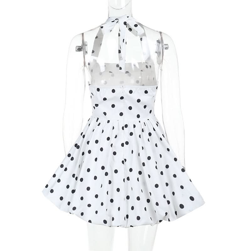 Polka dot halter mini dress  | Festival Outfits Women