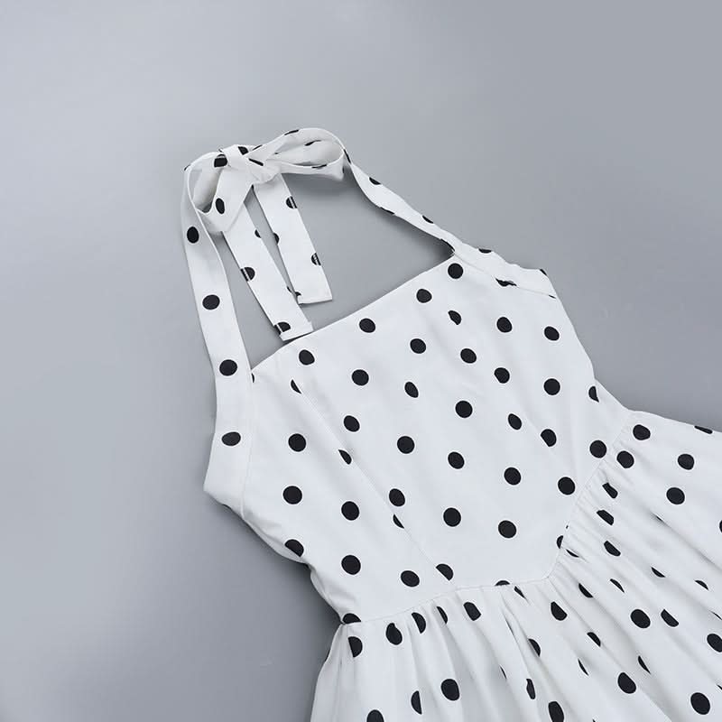 Polka dot halter mini dress  | Festival Outfits Women