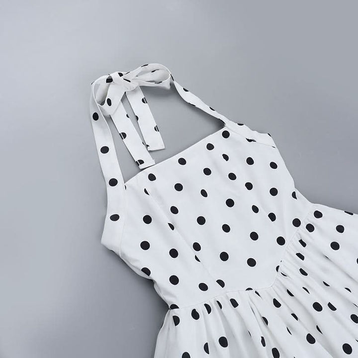 Polka dot halter mini dress  | Festival Outfits Women