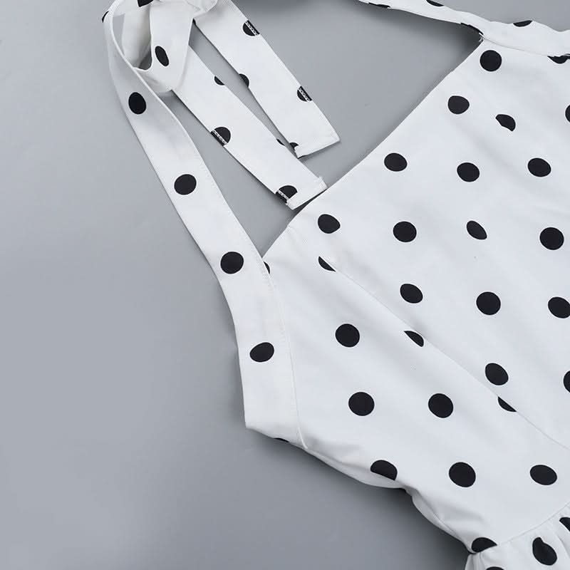 Polka dot halter mini dress  | Festival Outfits Women