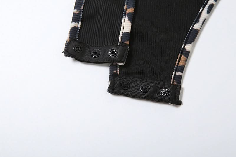 Leopard print u neck 2 piece cami short pant set  | Festival Outfits Women